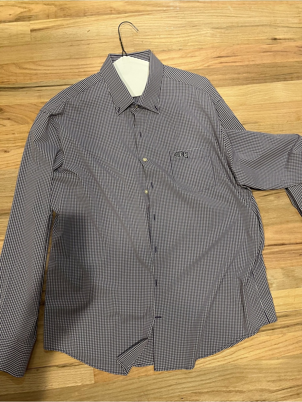 Peter Millar Purple Gingham Dress Shirt